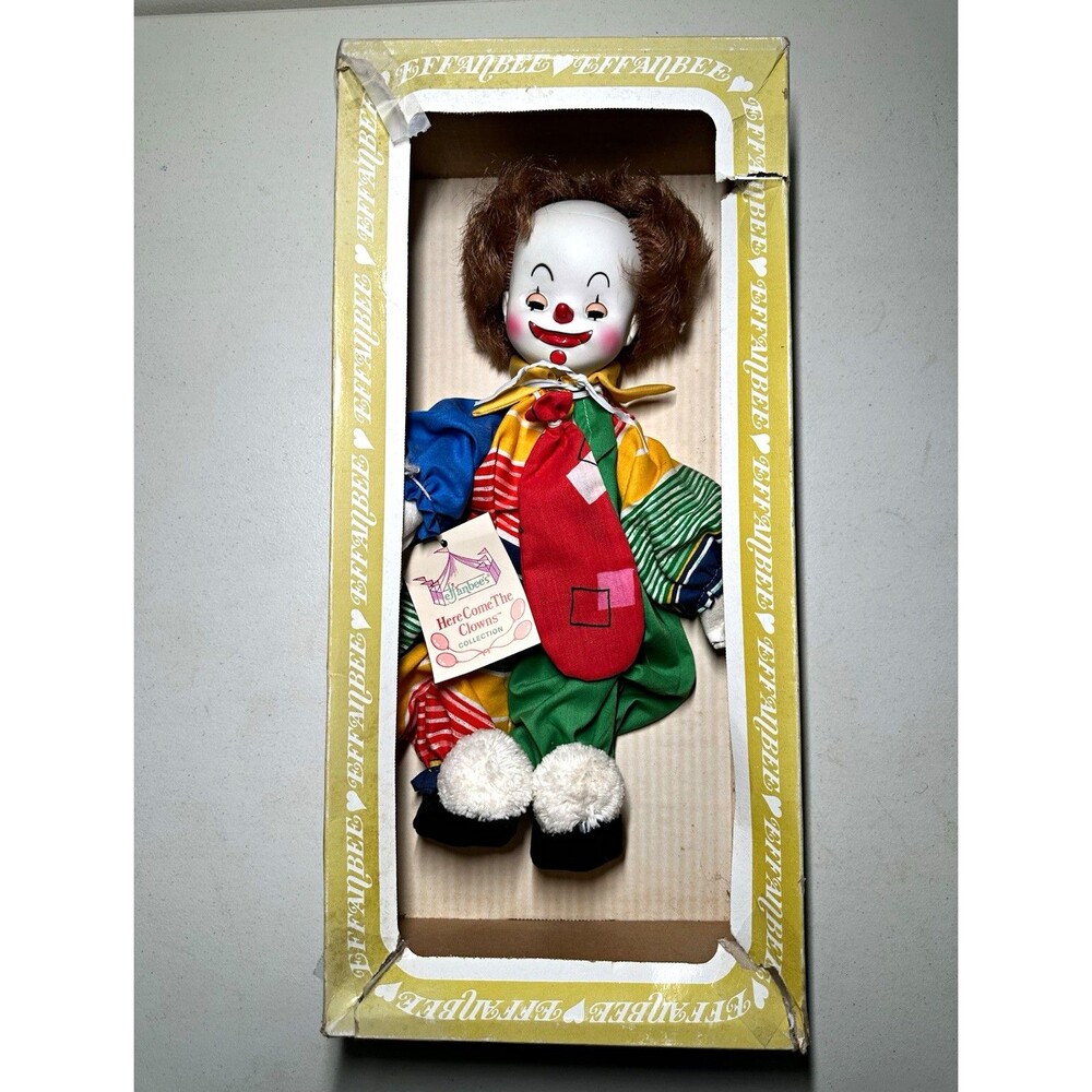 80s Vintage Effanbee Here Come the Clowns Elmer Boy Doll w/ Box